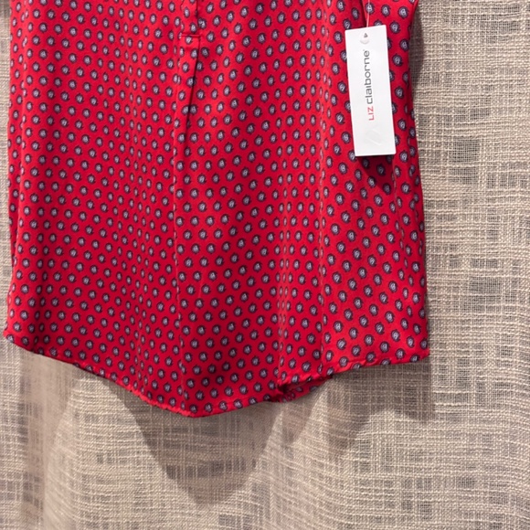 NWT Liz Claiborne Women's Red SZ L Blouse Top - Picture 4 of 13
